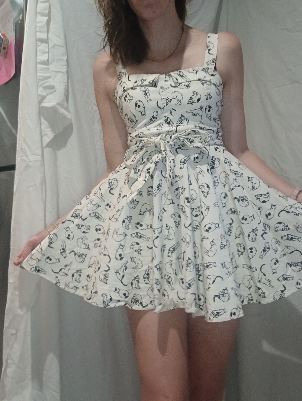 W&B Cat Print Dress (Women's Small/2)